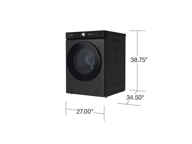 Bespoke 5.3 cu. ft. Ultra Capacity Front Load Washer with Super Speed Wash and AI Smart Dial in Brushed Black - Image 2