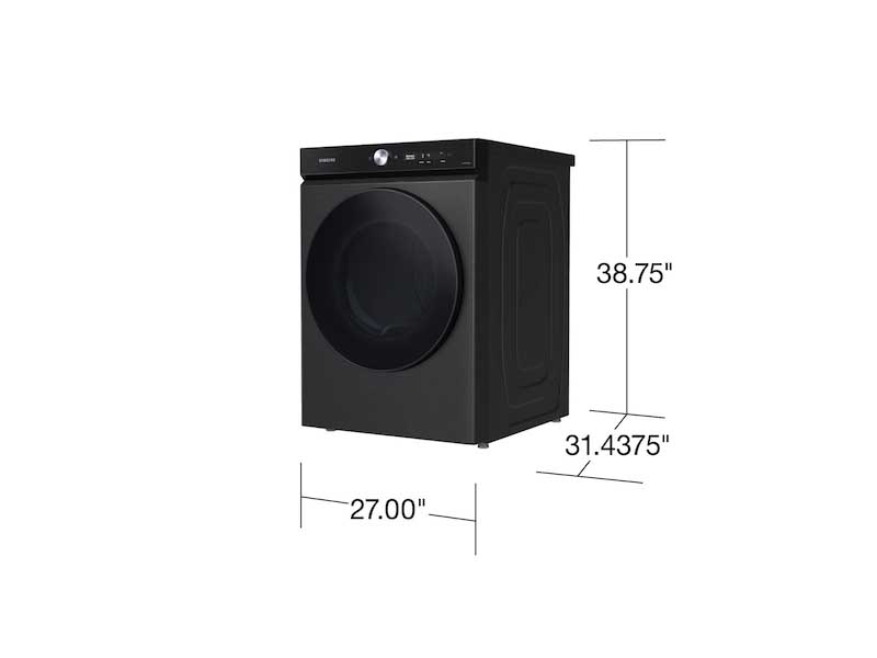 Bespoke 7.6 cu. ft. Ultra Capacity Electric Dryer with Super Speed Dry and AI Smart Dial in Brushed Black - Image 2