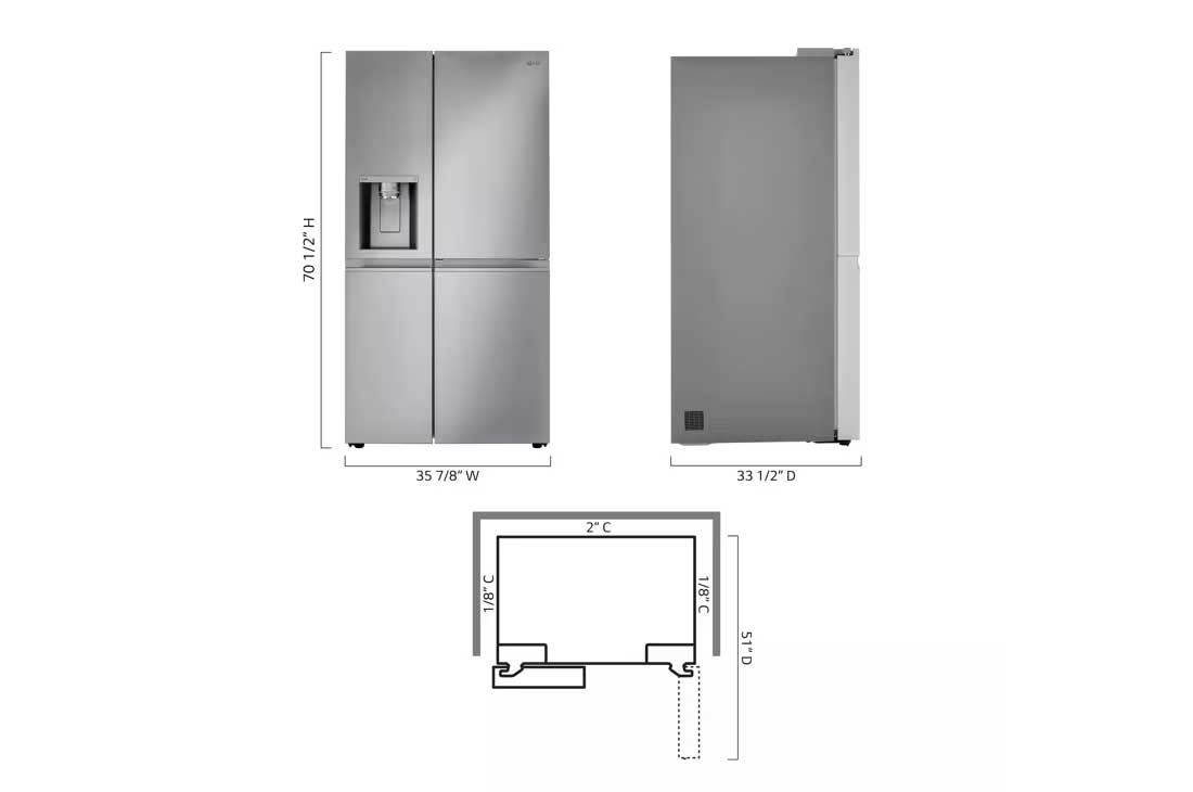 27 cu. ft. 36-inch Wide Side-by-Side Refrigerator - Stainless Steel - Image 2