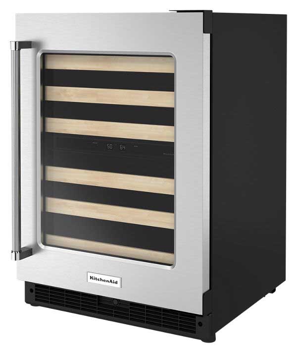 24" Undercounter Wine Cellar with Glass Door and Wood-Front Racks - Image 4