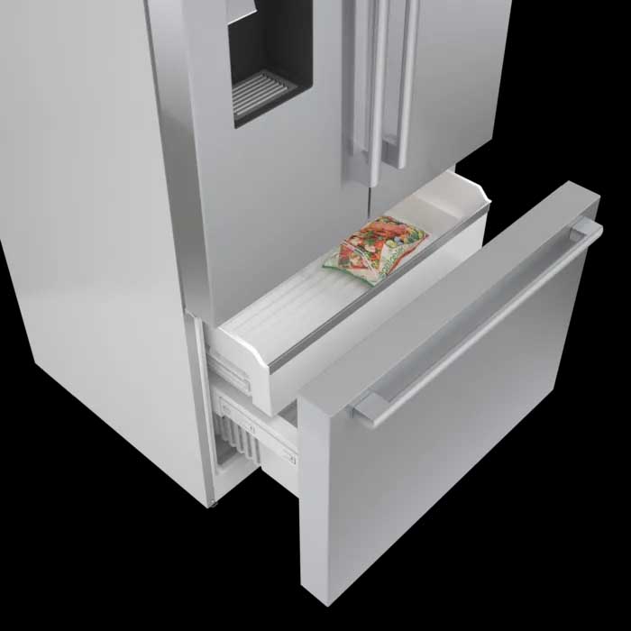 500 Series French Door Bottom Mount Refrigerator 36'' Stainless steel (with anti-fingerprint) - Image 6