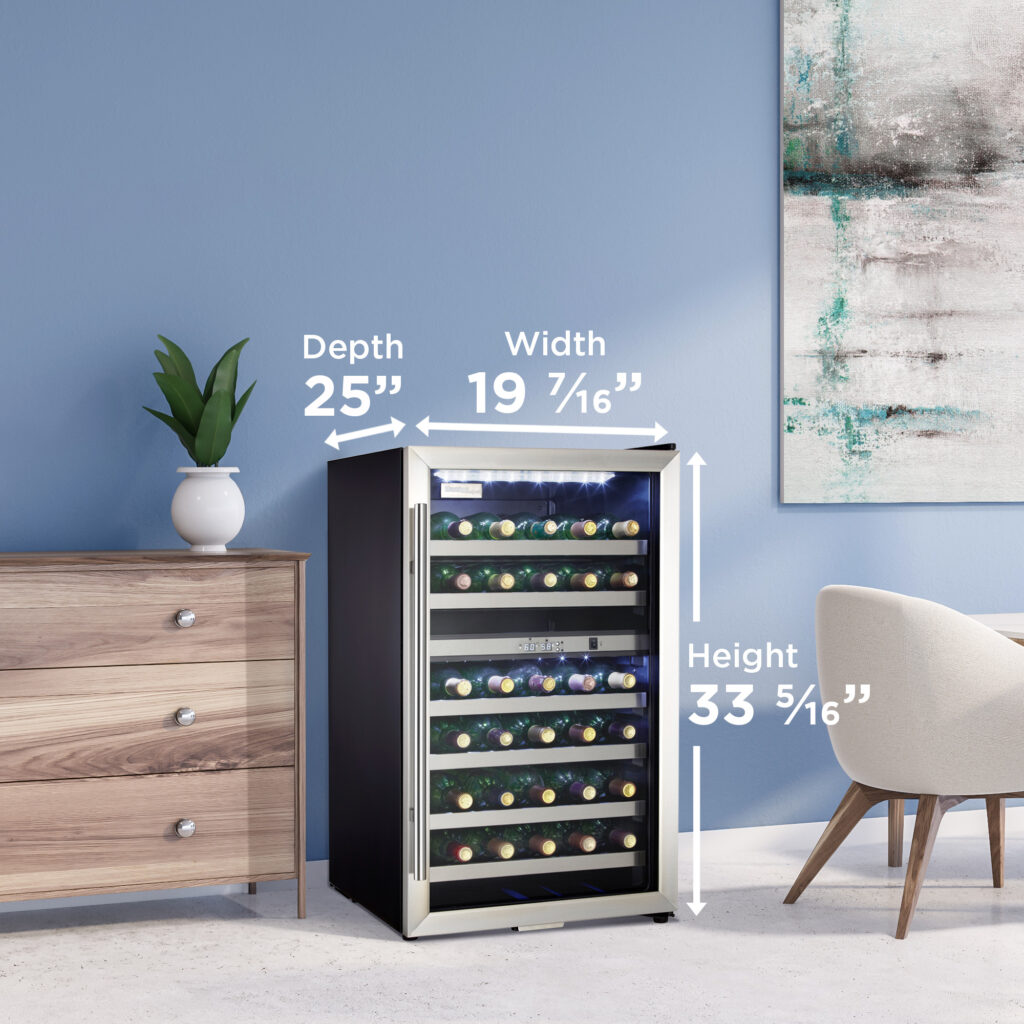 38 Bottle Free-Standing Wine Cooler in Black Stainless Steel - Image 5