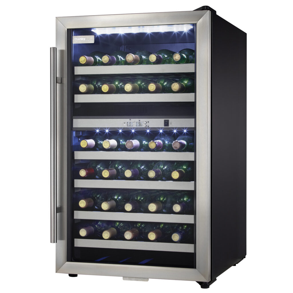 38 Bottle Free-Standing Wine Cooler in Black Stainless Steel - Image 2