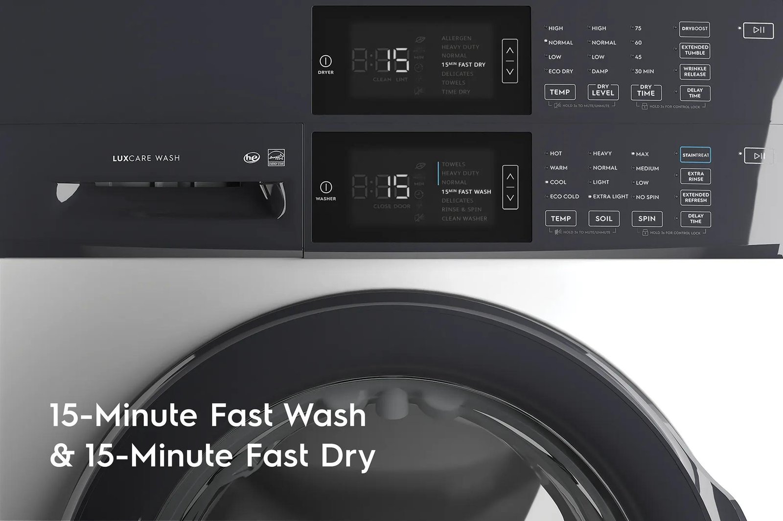 Electrolux ELTE7300AW Laundry Tower, 4.4 Cu. Ft. Front Load Washer and 8 Cu. Ft. Electric Dryer, White