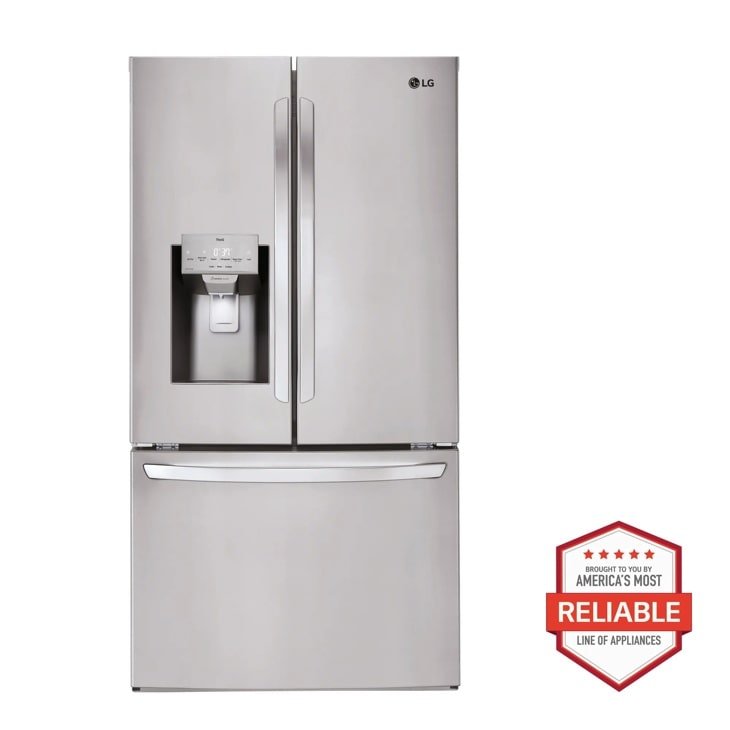LG LHFS28XBS 28 Cu. Ft. 3-Door French Door Standard-Depth Refrigerator, Smudge Resistant Black Stainless Steel