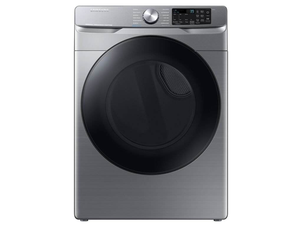 Samsung DVG45B6300P 7.5 Cu. Ft. Smart Gas Dryer with Steam Sanitize+, Platinum