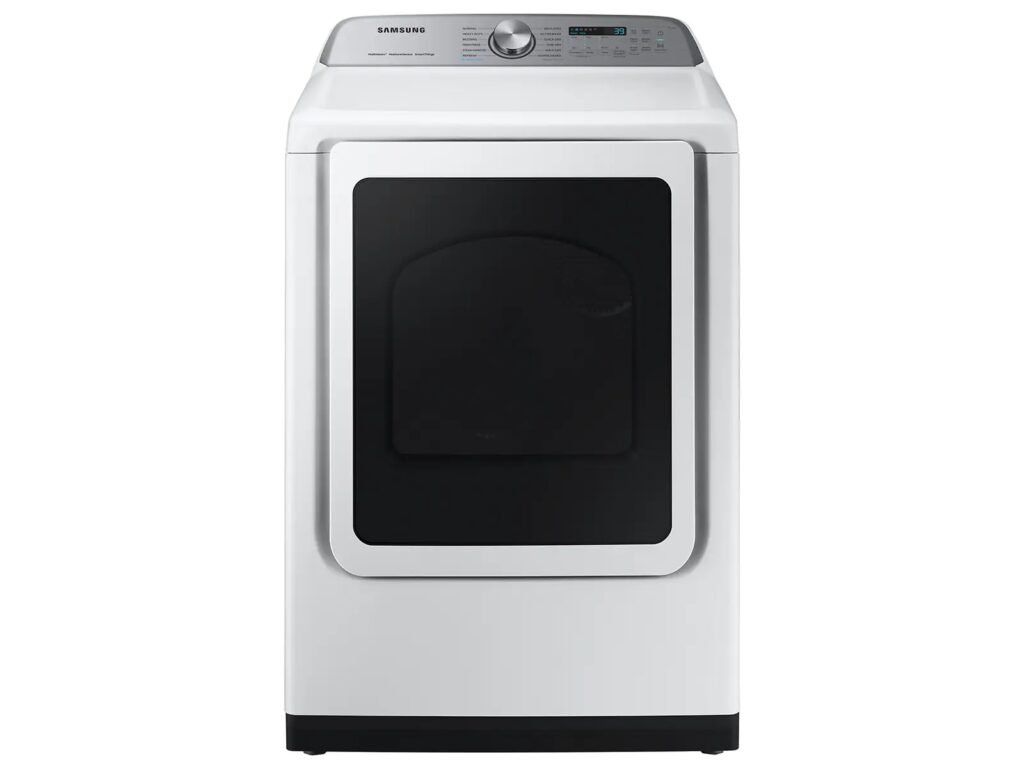 Samsung DVG52A5500W 7.4 Cu. Ft. Smart Gas Dryer with Steam Sanitize+, White