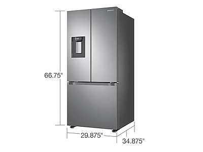 Samsung RF22A4221SR 22 Cu. Ft. 30 Inch Smart 3-Door French Door Refrigerator with External Water Dispenser, Stainless Steel