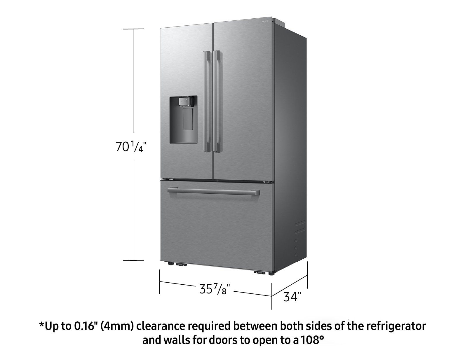 Samsung RF70H30GER 29 Cu. Ft. 3-Door French Door Refrigerator, Stainless Steel