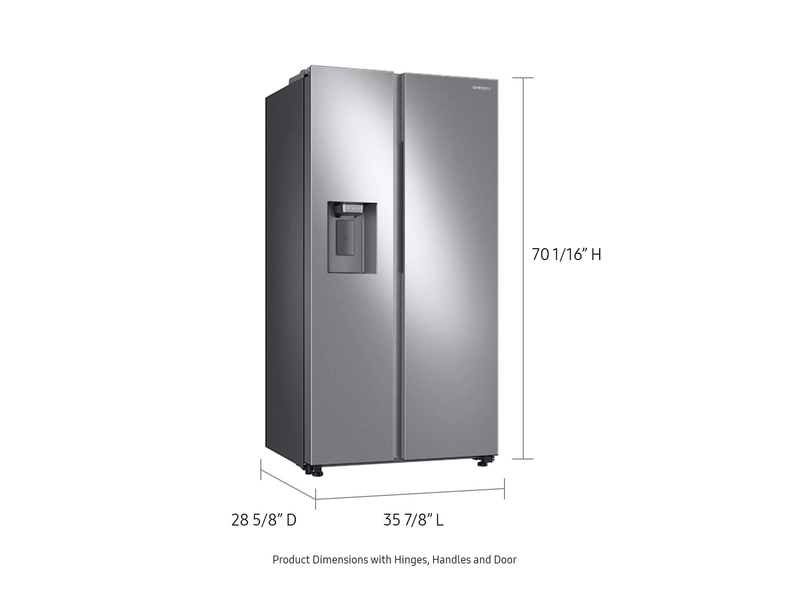 Samsung RS22T5201SR 22 Cu. Ft. Counter-Depth Side-by-Side Refrigerator, Stainless Steel
