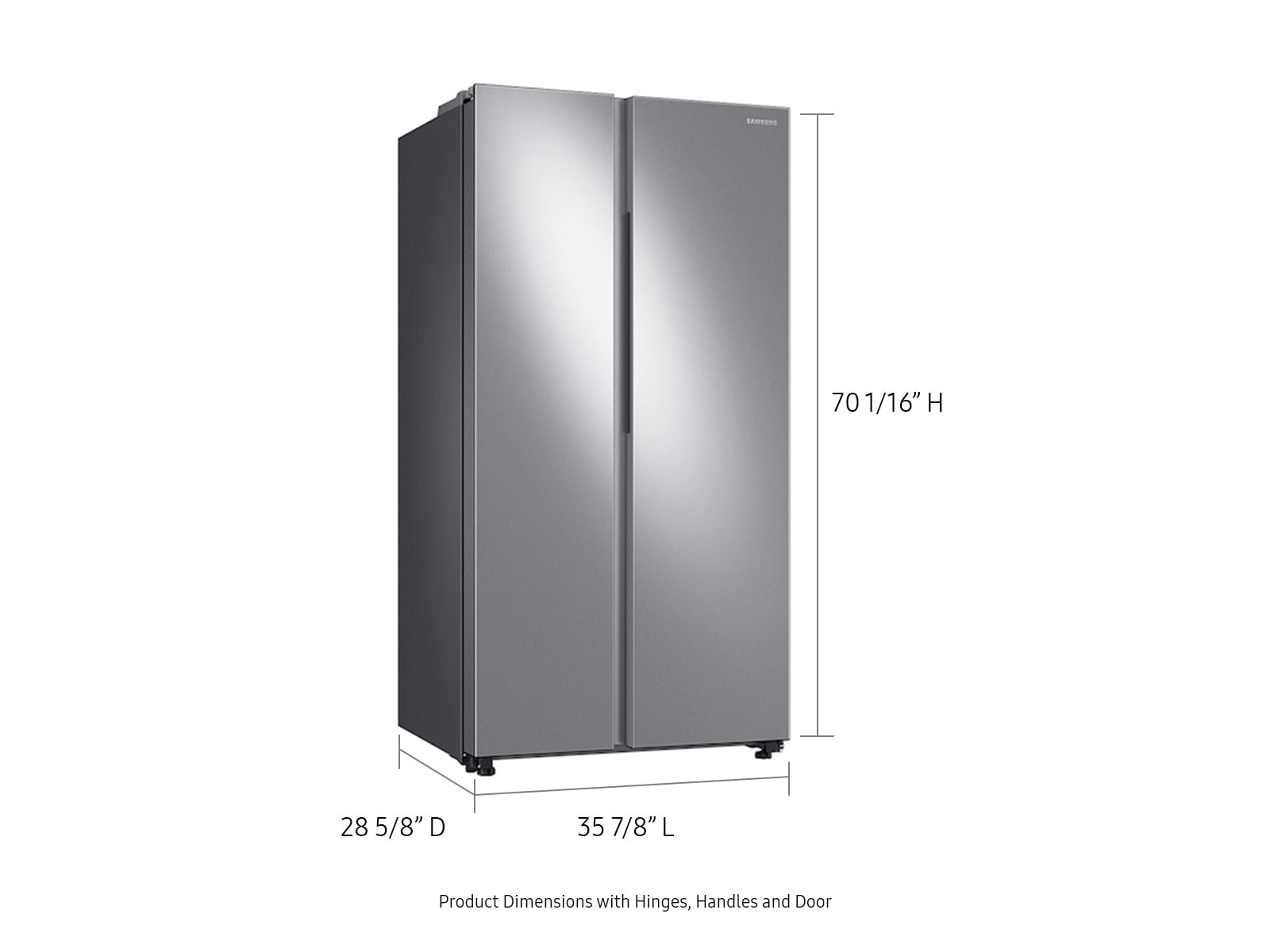 Samsung RS23A500ASR 23 Cu. Ft. Smart Counter-Depth Side-by-Side Refrigerator, Stainless Steel