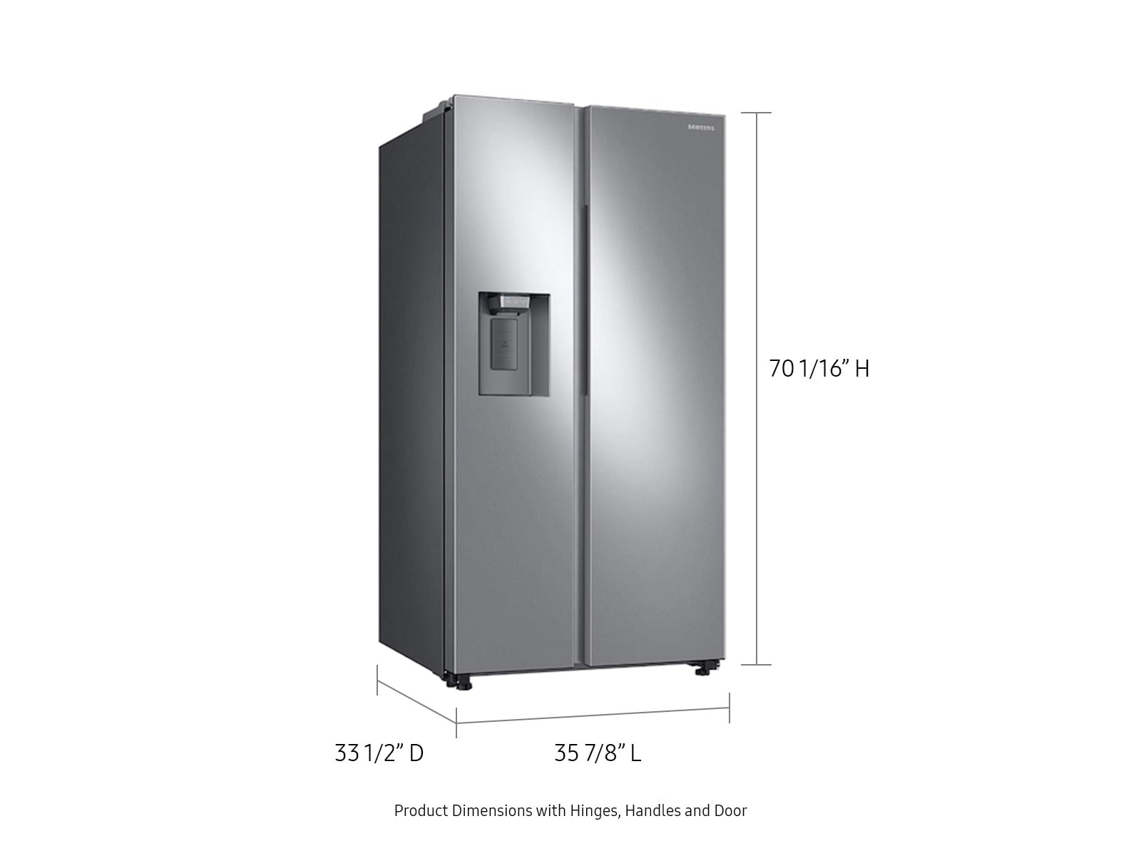 Samsung RS27T5200SR 27.4 Cu. Ft. Large Capacity Side-by-Side Refrigerator, Stainless Steel