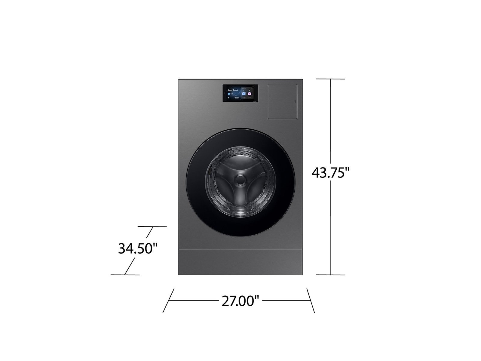 Samsung Bespoke AI WD90F53AVS 5.3 Cu. Ft. Laundry Combo All-in-One Washer and Dryer, Dark Steel